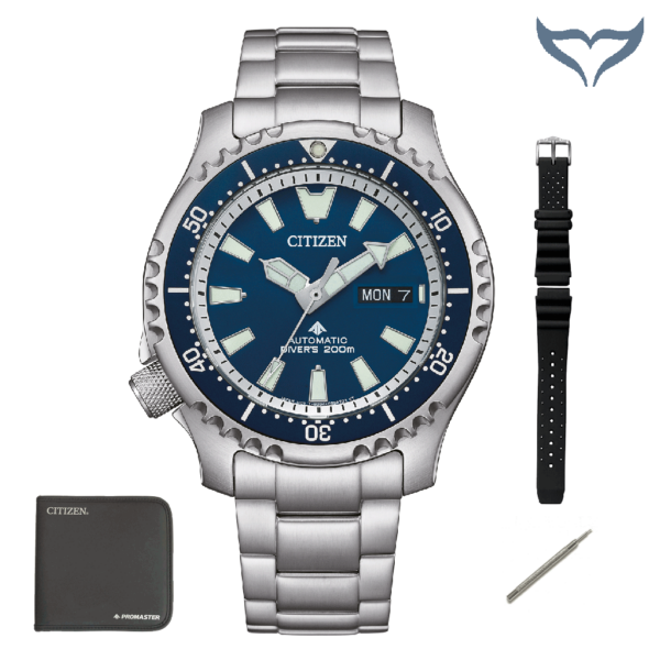 Citizen Promaster Marine TaucherUhr NY0161-63LE 20bar Automatik Set Edelstahl Gummi Armband